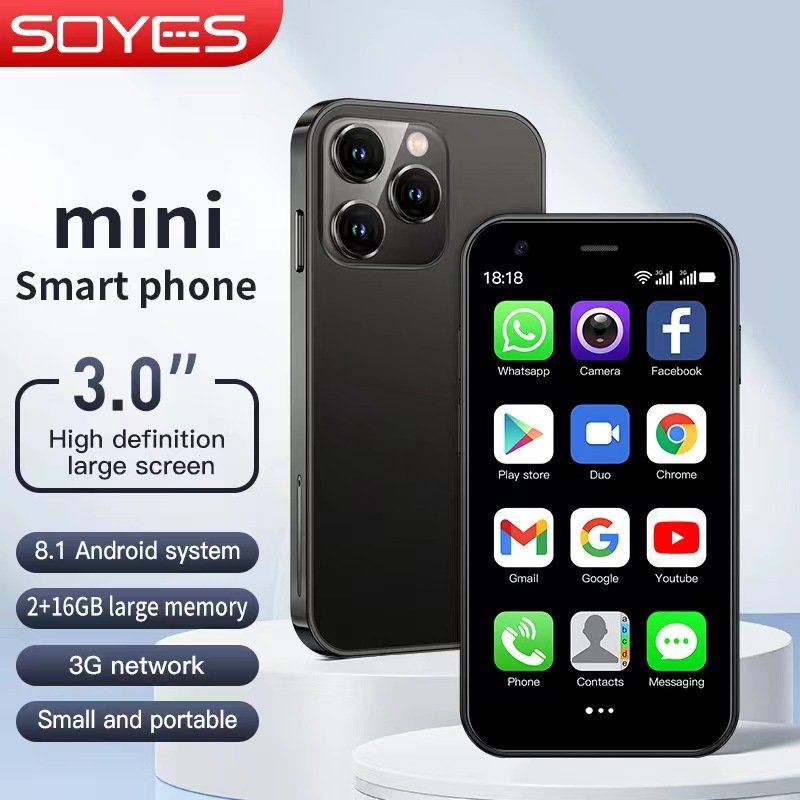 new coming Original mini smart phone 3G android 8.1 quad core dual sim card long time standby gaming phone soyes xs15